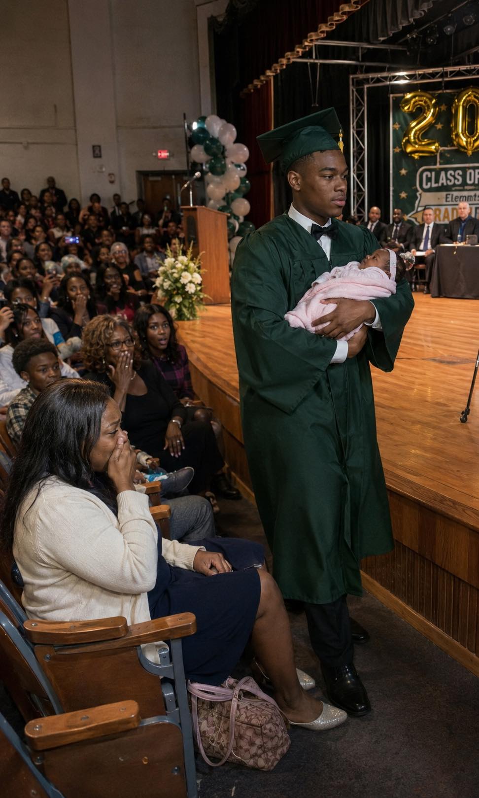 They Laughed When My Son Walked Across His Graduation Stage Holding A Newborn — One Woman Whispered “Just Like His Mother”… But