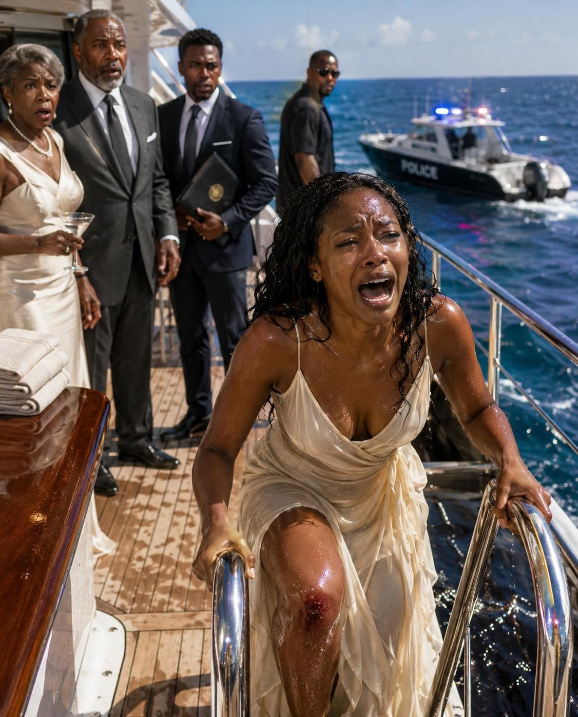 I never told my boyfriend’s arrogant parents that I was the one who owned the bank holding all their debt. To them, I was just “some barista with no future.” At their luxury yacht party, his mother sneered and shoved a drink into my hands, spilling it down my dress. “Staff should stay below deck,” she said coldly. His father laughed. “Careful—don’t ruin the furniture.” part2