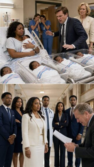 All five babies in the bassinets were Black. My husband took one look and shouted, “They’re not my children!” Then he walked out of the hospital and never came back. I held five newborns alone as nurses whispered and doors closed behind him. Thirty years later, he stood before us again— and the truth waiting for him shattered everything he thought he knew.
