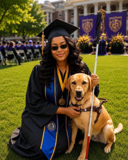 At Graduation, My Blind Daughter’s Guide Dog Started Barking at a Man – Then I Looked Up, and When I Saw Who Was Standing in Front of Me, My Knees Went Weak