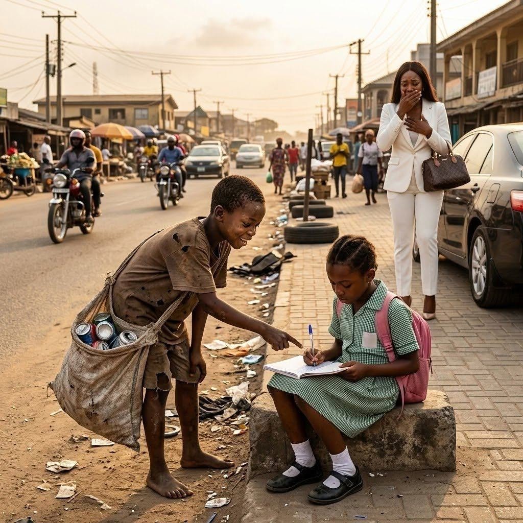 A Billionaire Mother Caught a Homeless Boy Teaching Her Daughter Outside the Mansion Gates — But She Didn’t Know the Hungry Child With the