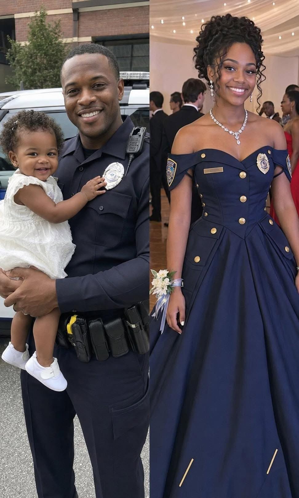 My Daughter Made Her Prom Dress Out of Her Late Father’s Uniform – When Her Mean Classmate Poured Punch on It, the Girl’s Mother Grabbed the