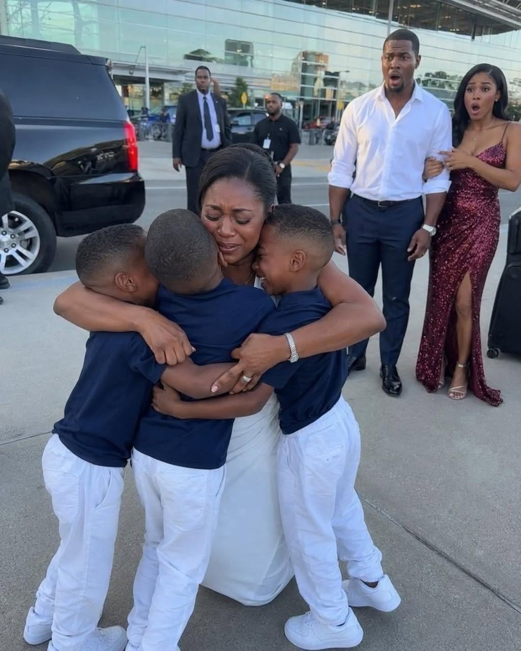 “My billionaire ex-husband sat beside me on a flight just to shame me—then three little boys stepped out of a Bentley and ran toward me,