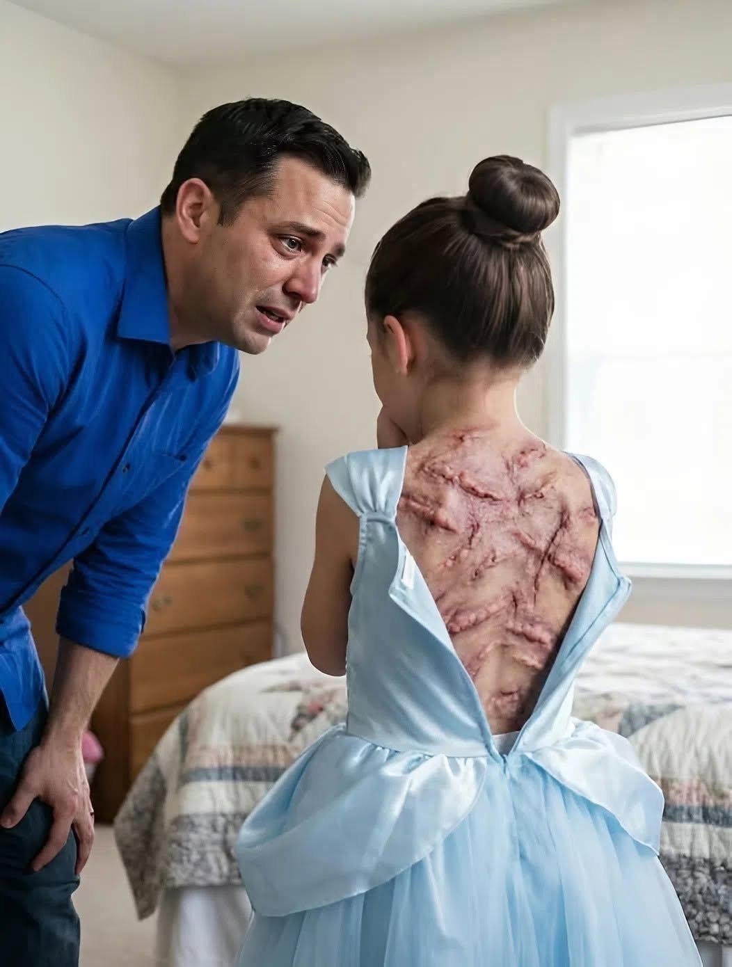 part 2 My 8-year-old daughter sent me a text saying, “DAD, COME TO MY ROOM. JUST YOU.”—then she turned around yas and showed me the