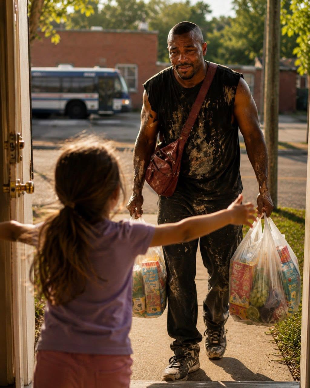 My daughter called her father and asked if he could bring some snacks for her and her friends.