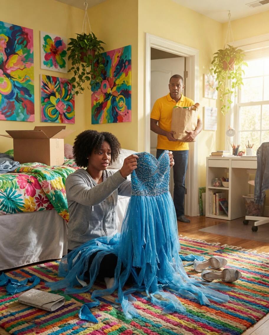 A father found his daughter’s graduation dress torn to pieces and discovered that the people responsible were sitting in the family living room pretending to be innocent: “It was just a joke.”