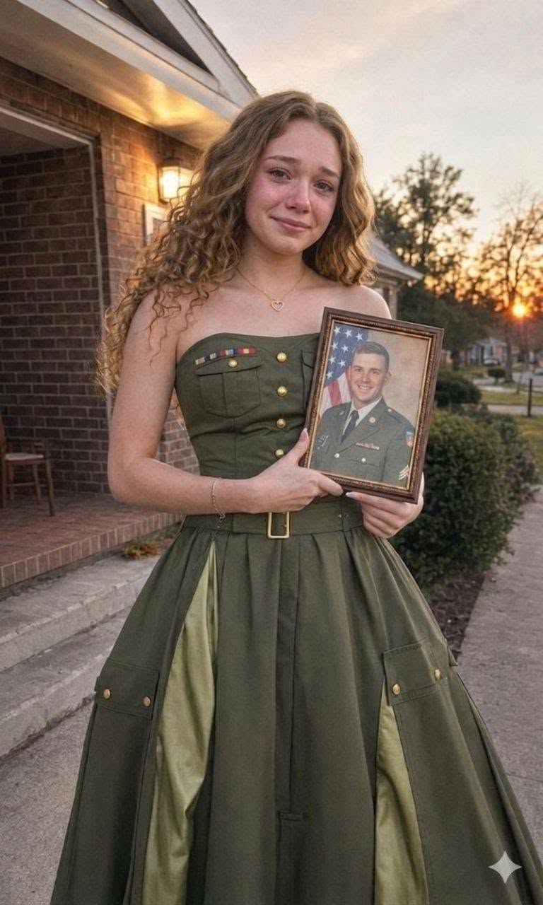 I SEWED MY PROM DRESS FROM MY DAD’S ARMY UNIFORM TO HONOR HIM