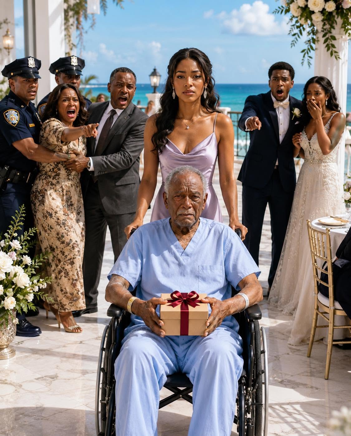 My grandfather flew six hours to attend my brother’s wedding—but my parents sat him behind the trash cans. My mother hissed, ‘That old beggar will embarrass us.’
