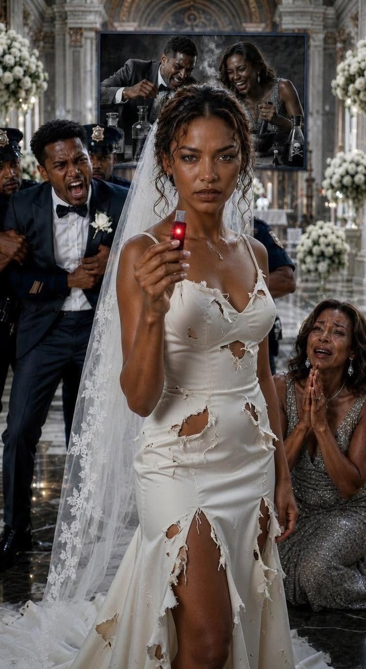 I walked down the aisle with a split lip and a torn veil. My groom smirked at his friends. “She needed a reminder of who’s boss before we sign the papers,” he laughed loudly. The entire congregation, including his mother, chuckled. At the altar, he handed me a gold pen, expecting me to quietly sign away my late father’s $50M company. I didn’t cry. I calmly looked him in the eye, snapped the expensive pen in half, and reached deep into my bridal bouquet. The item I pulled out made his smug face go deathly pale.