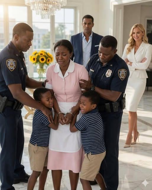 My six-year-old twin boys screamed in panic while police officers placed handcuffs on their nanny. “She st0le from this family,” my wife smirked colds