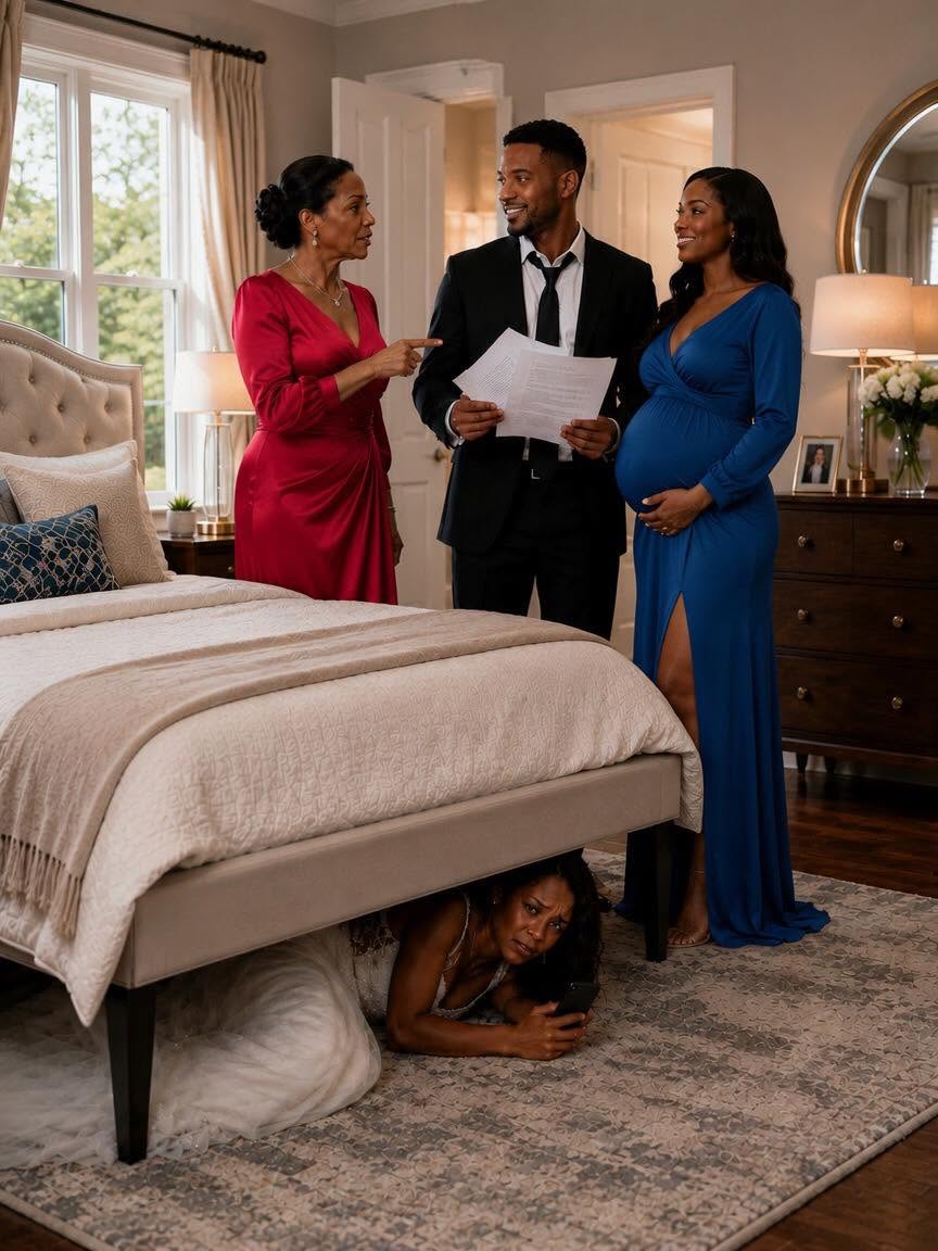 The bride hid under the bed as a prank, but she overheard her mother-in-law say, “In a year, we’ll take everything from her.” That night, she realized her marriage was a trap.