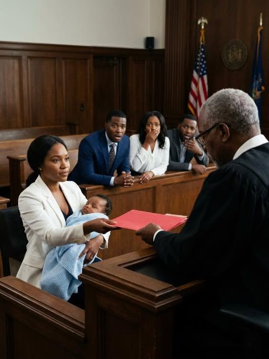 I walked into court holding my newborn son while my husband’s lawyer smiled like I was already defeated.