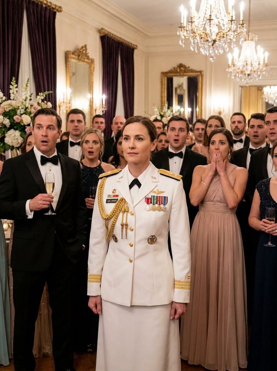 She Walked Into the Gala in Uniform… Then a Billionaire Froze When He Read Her Name Tag  3