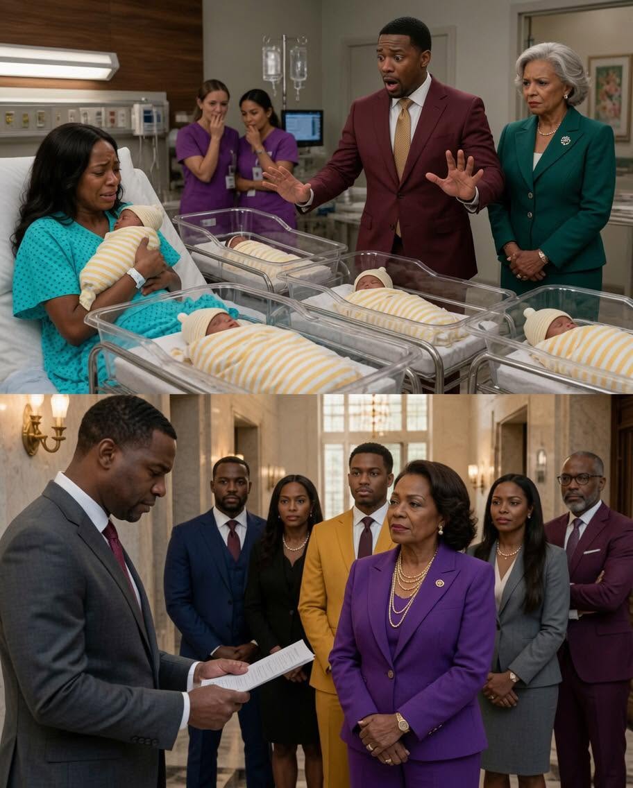 All five babies in the bassinets were Black. My husband took one look and shouted, “They’re not my children!” Then he walked out of the hospital and never came back. I held five newborns alone as nurses whispered and doors closed behind him. Thirty years later, he stood before us again— and the truth waiting for him shattered everything he thought he knew.